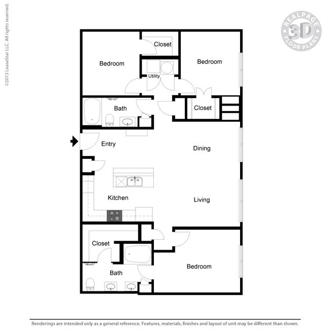 C1 3 Bedroom 248 floor plan